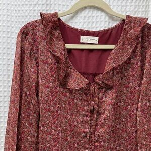 Lucky Brand Red Floral Top